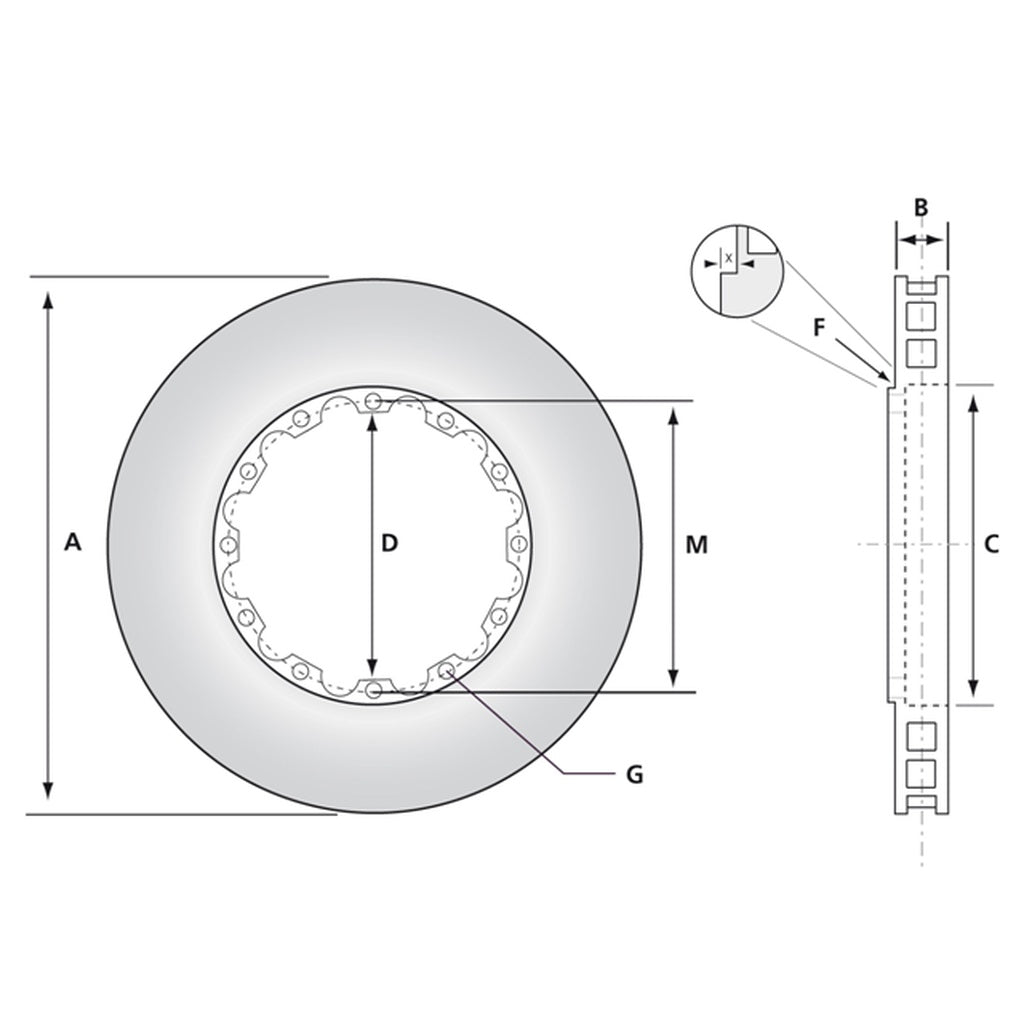 PFC 348.29.0060.43 REAR LEFT BRAKE DISC FOR PORSCHE 911 GT2 / GT3 (997)
