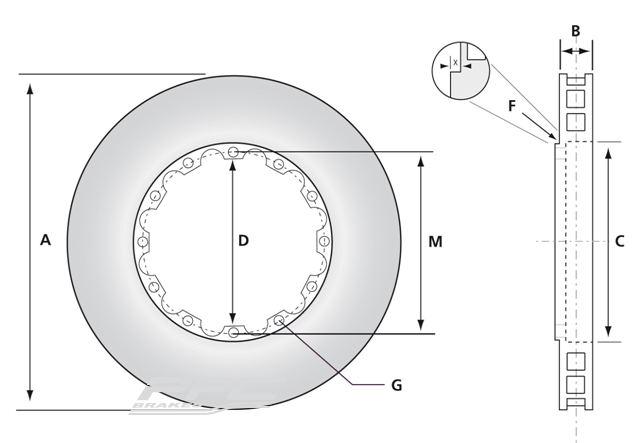 PFC 371.30.0047.43 BRAKE DISC (LEFT)