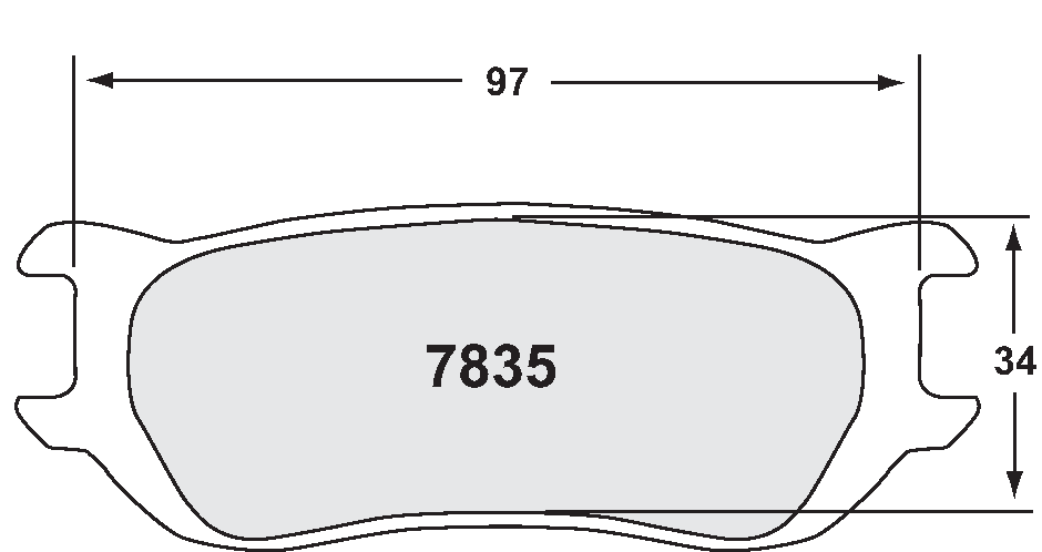 PFC 7835.11.18.44 BRAKE PADS RACE 11 CMPD 18MM ZR24 & ZR43 S (34MM RADIAL DEPTH)