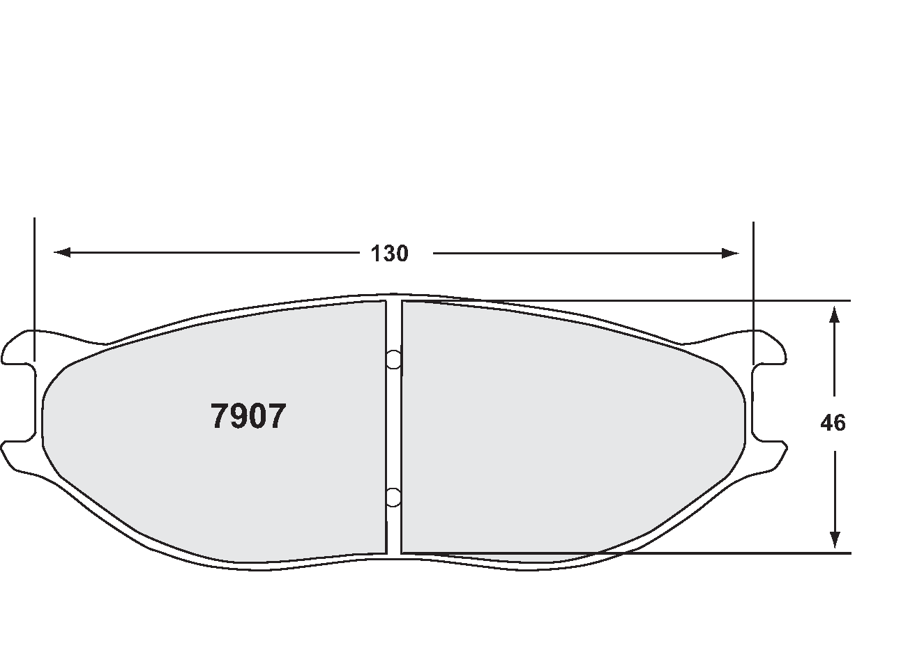PFC 7907.01.19.34 BRAKE PADS RACE 01 CMPD 19MM ZR34, ZR41 & ZR94 S (46MM RADIAL DEPTH)