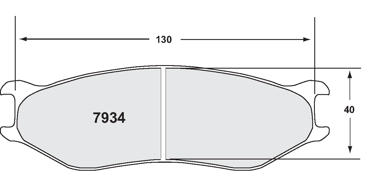 PFC 7934.10 BRAKE PADS Z-RATED FOR ZR34, ZR41 & ZR94 CALIPERS (40MM RADIAL DEPTH)