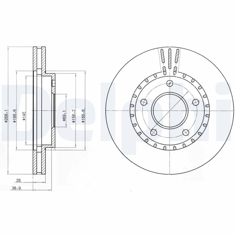 DELPHI BG4323 Brake Disc .