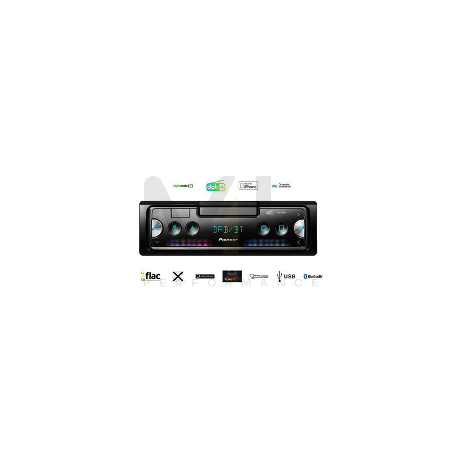 PIONEER SPH-20DAB SPH-20DAB Car stereo DAB/DAB+, 1 DIN, Android, AOA 2.0, Made for iPhone, LCD, 12V, AAC, FLAC, MP3, WAV, WMA