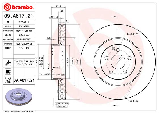 TOURMAX ACH-152R Disc Brake Caliper Repair Kit