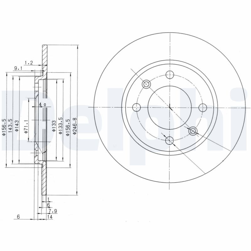 DELPHI BG2445 Brake Disc .