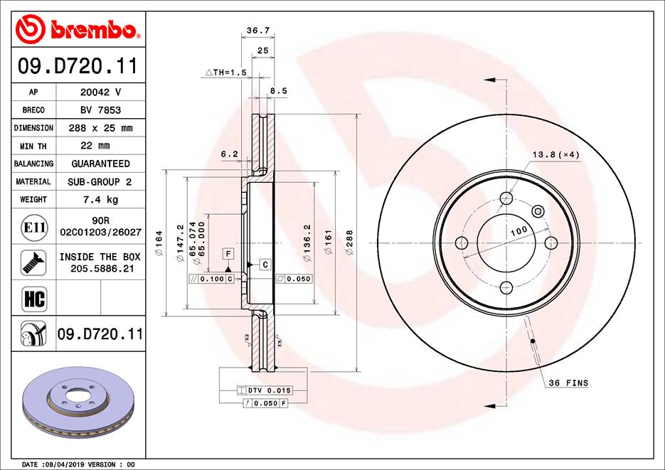 AUGER AUG54686 Disc Brake Caliper Repair Kit