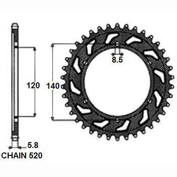 SUNSTAR SUNR1-3517-44 Chain Sprocket