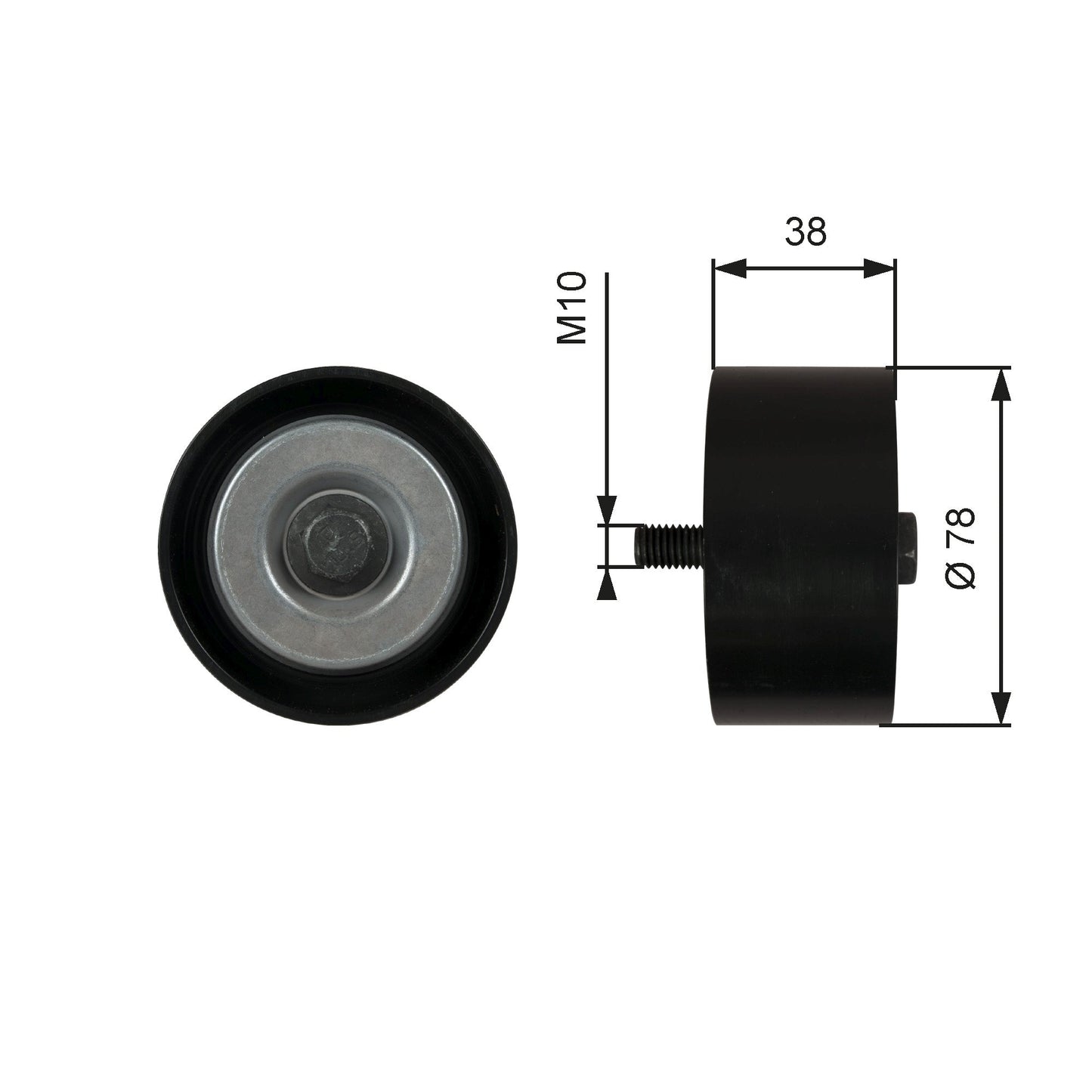 GATES GATT36623 V-Ribbed Belt Deflection/Guide Pulley