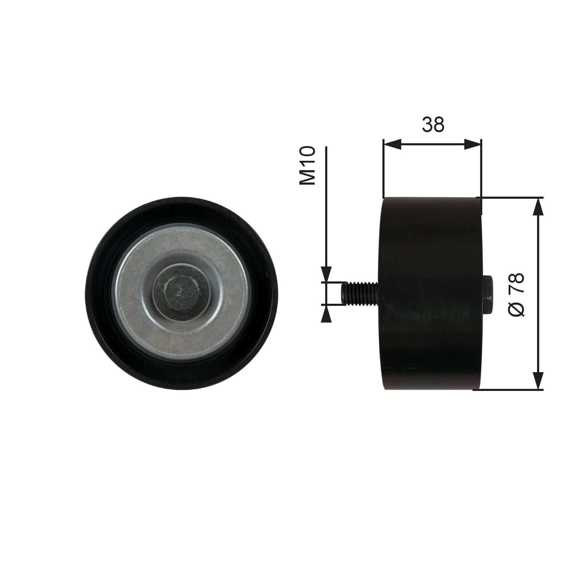 GATES GATT36623 V-Ribbed Belt Deflection/Guide Pulley
