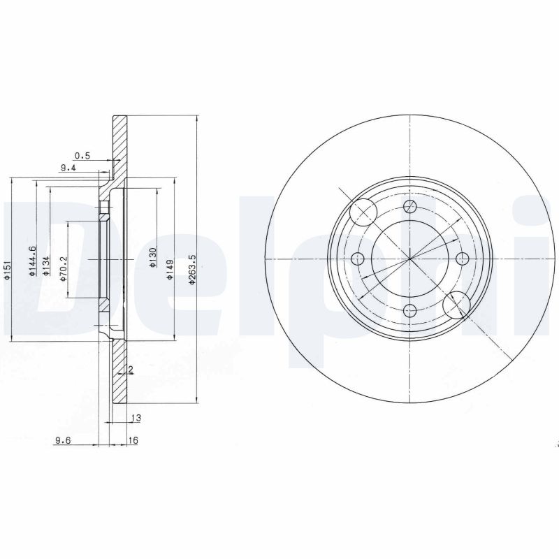 DELPHI BG2508 Brake Disc .