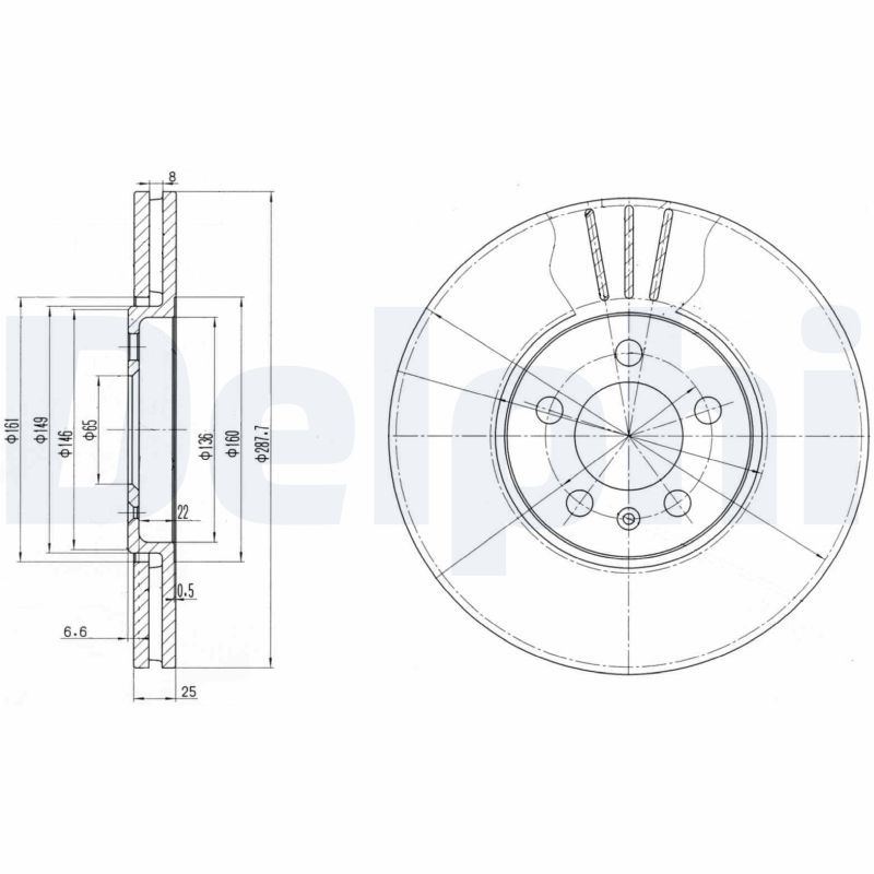 DELPHI BG2729 Brake Disc .
