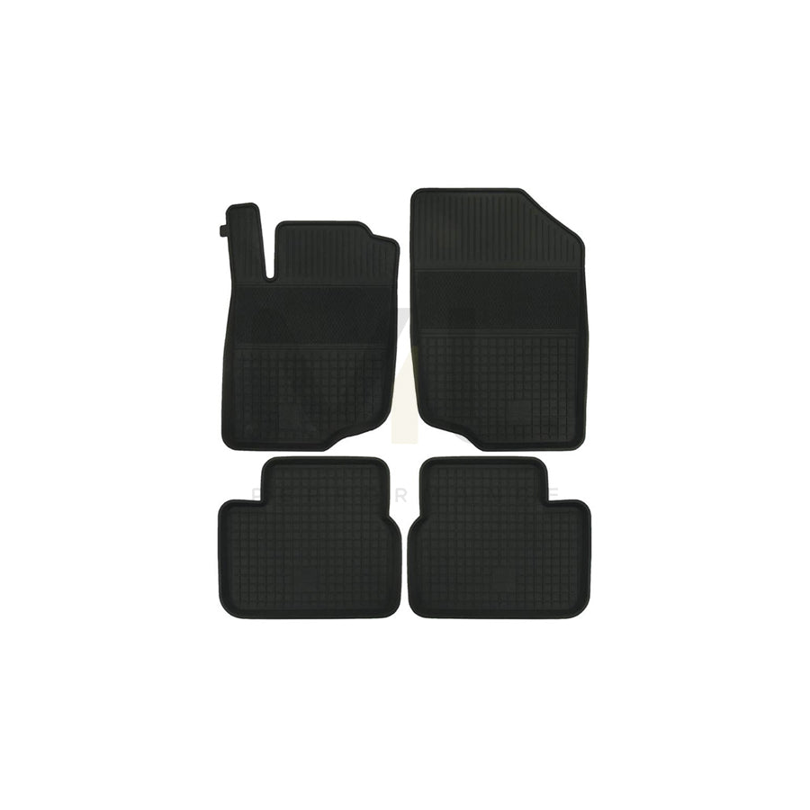 POLGUM Tailored P25C Floor mat set for PEUGEOT 207 Elastomer, Front and Rear, Quantity: 4, Black