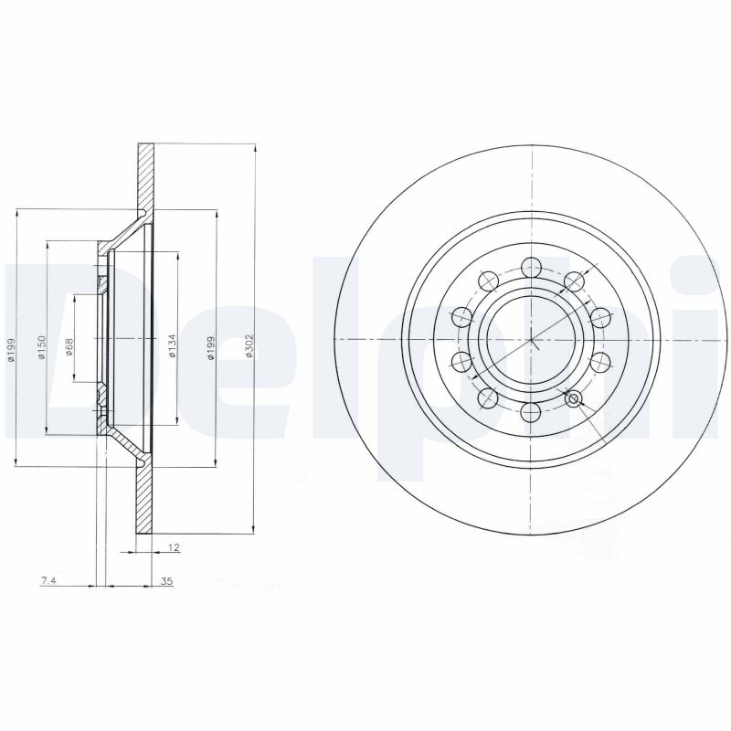 DELPHI BG4088 Brake Disc .