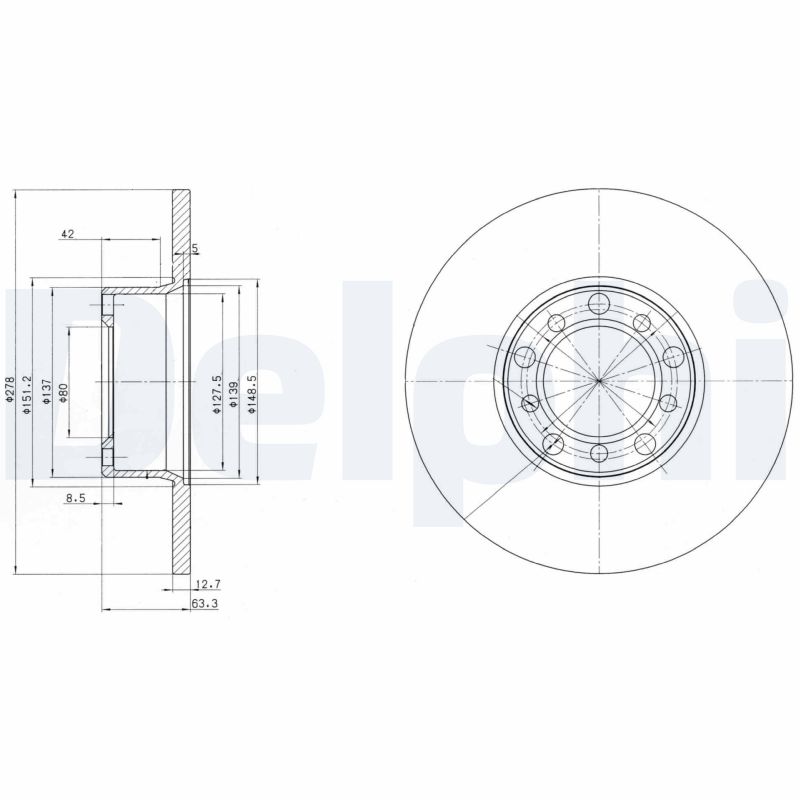 DELPHI BG2259 Brake Disc .