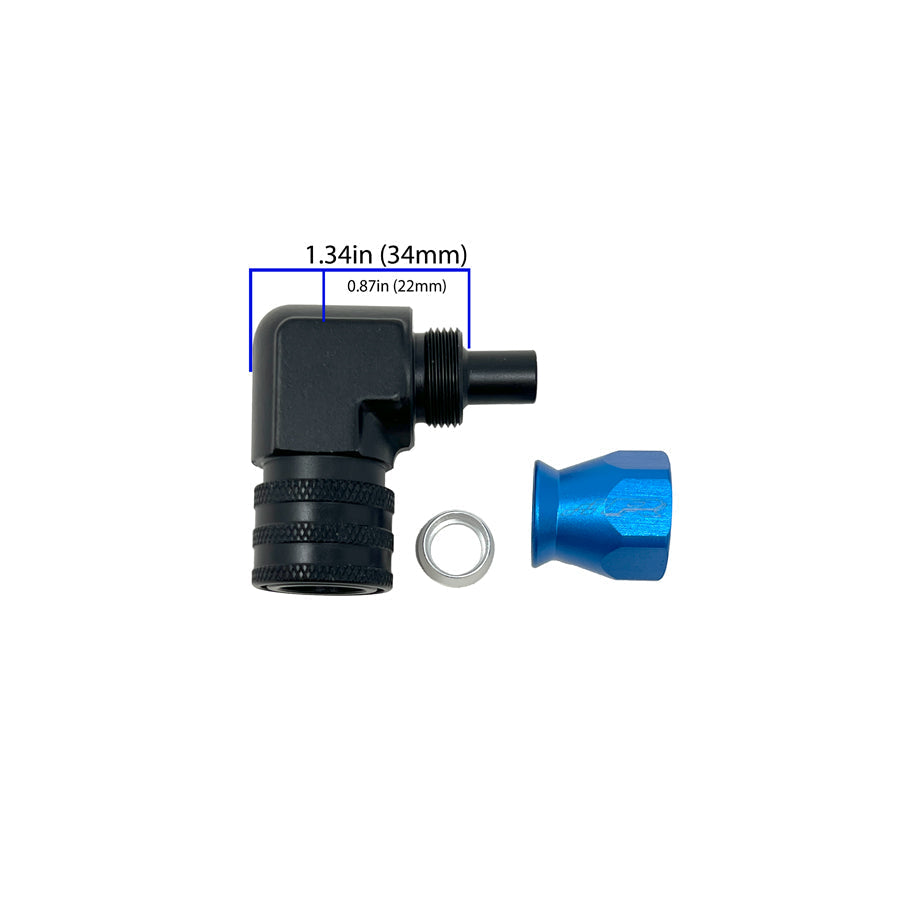 Precision Raceworks 201-0233 PTFE AN6 90 Degree Fitting to 9.89 Female QC