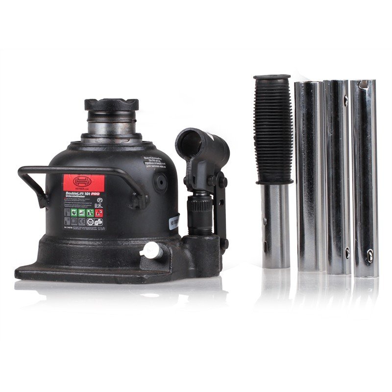 Heyner H346110 Premium Double Ram Bottle Jack Extra Low 10T