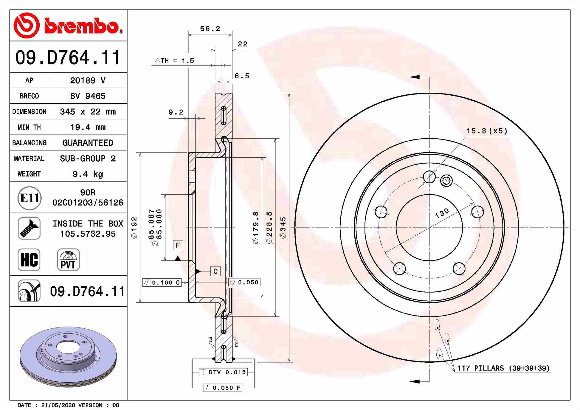 TOURMAX BCR-410 Disc Brake Caliper Repair Kit