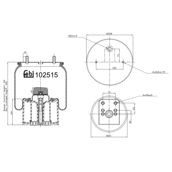 FEBI FE102515 Air Suspension Bellow