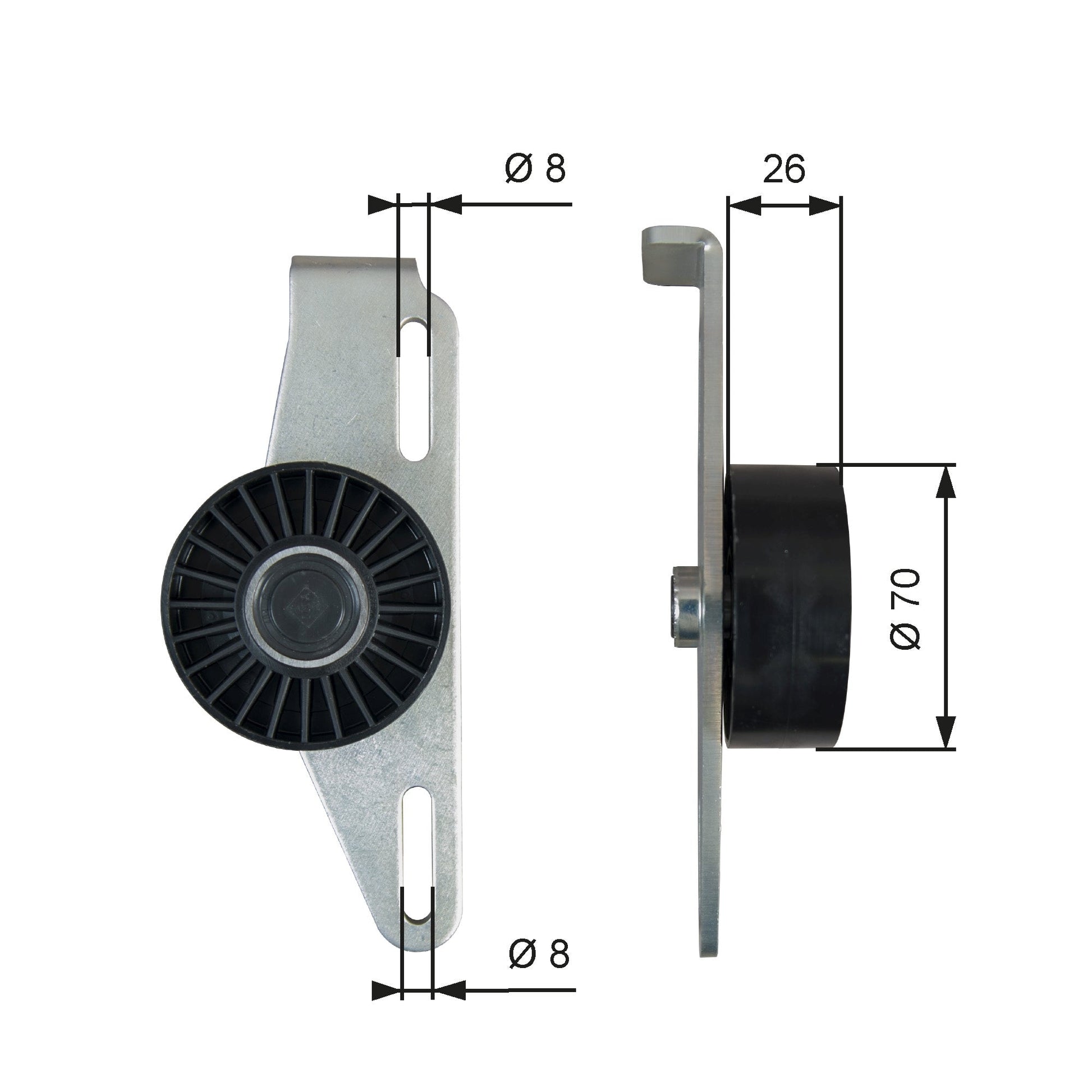 GATES GATT39393 V-Ribbed Belt Tensioner Pulley