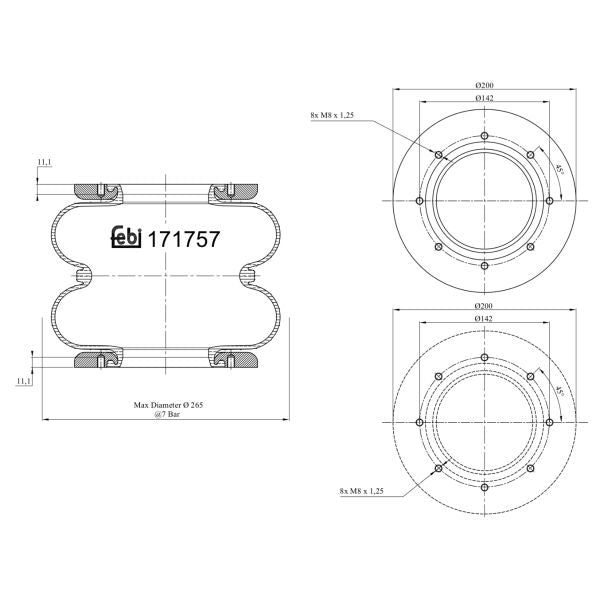 FEBI FE171757 Air Suspension Bellow