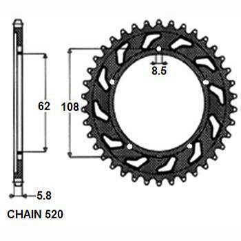 SUNSTAR SUNR1-3100-43 Chain Sprocket