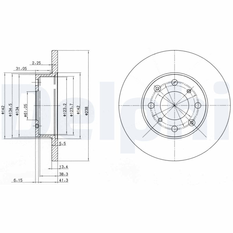 DELPHI BG2616 Brake Disc .
