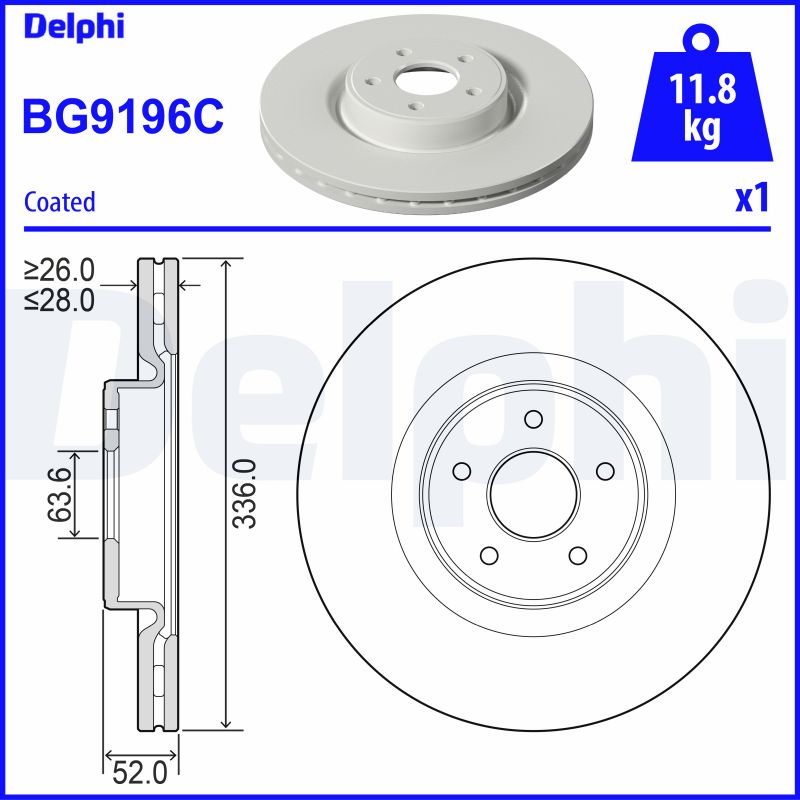 DELPHI BG9196C Brake Disc