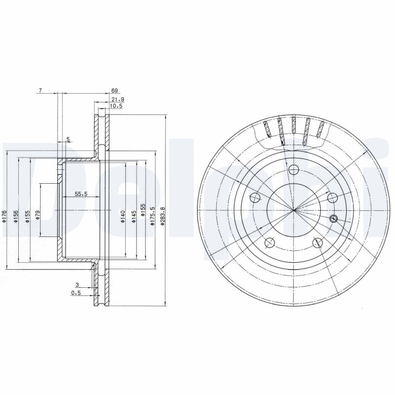 DELPHI BG2212 Brake Disc .