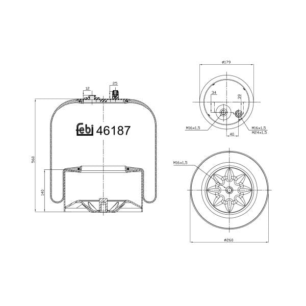 FEBI FE46187 Air Suspension Bellow