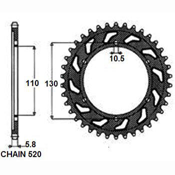 SUNSTAR SUNR1-3471-40 Chain Sprocket