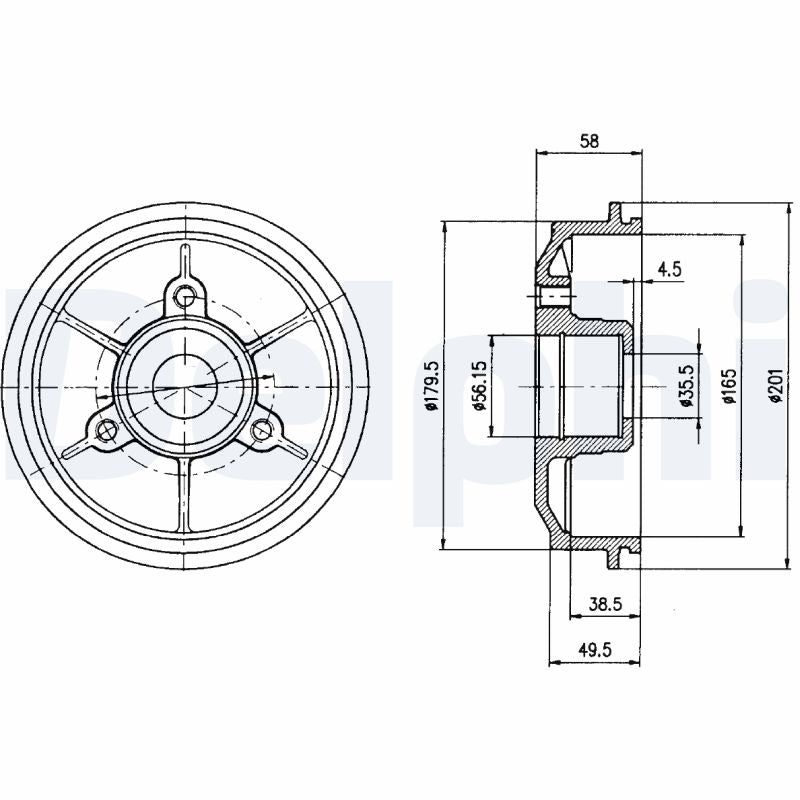 DELPHI BF267 Brake Drum