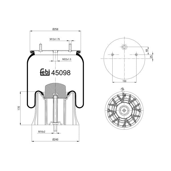 FEBI FE45098 Air Suspension Bellow