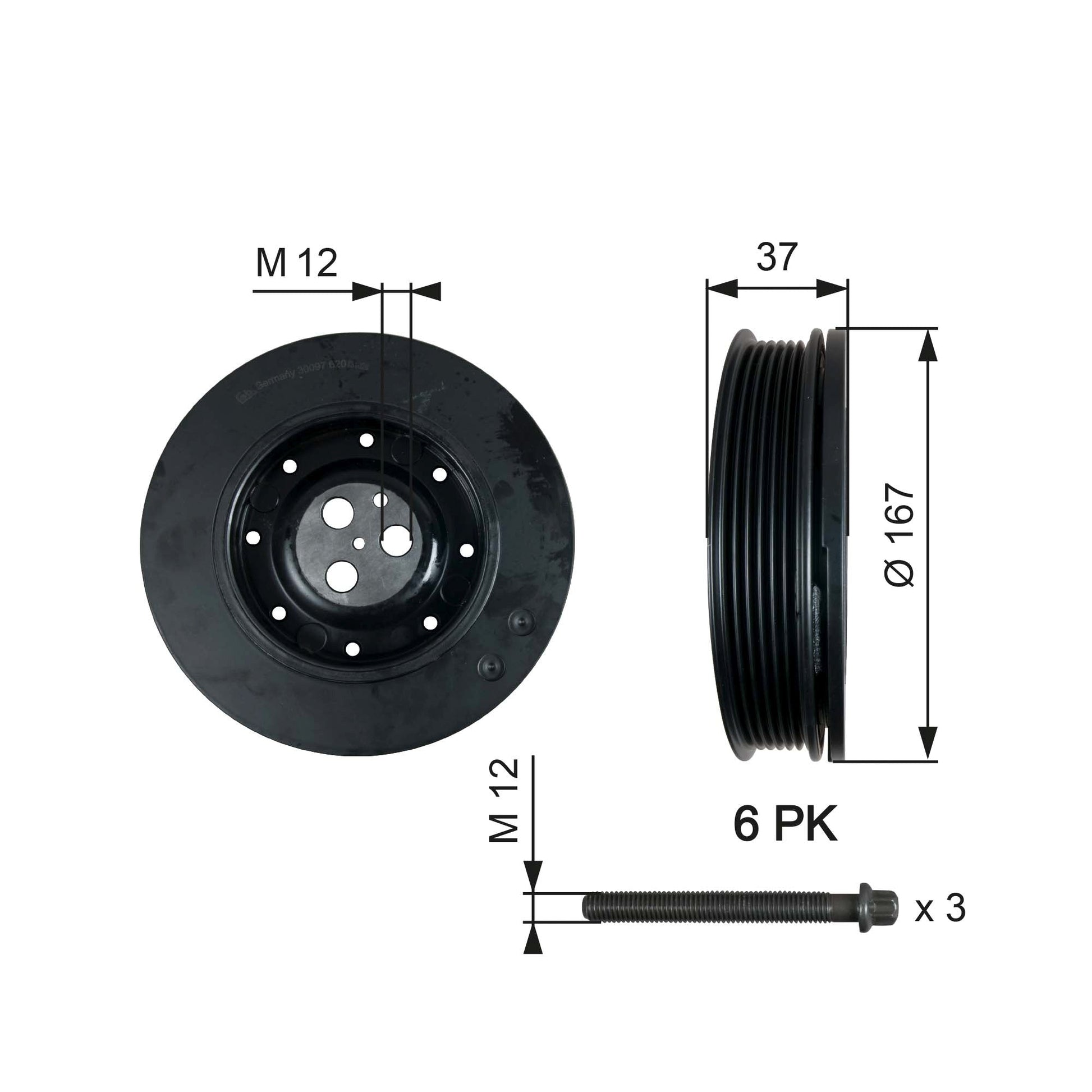 GATES GATTVD1060A Crankshaft Belt Pulley