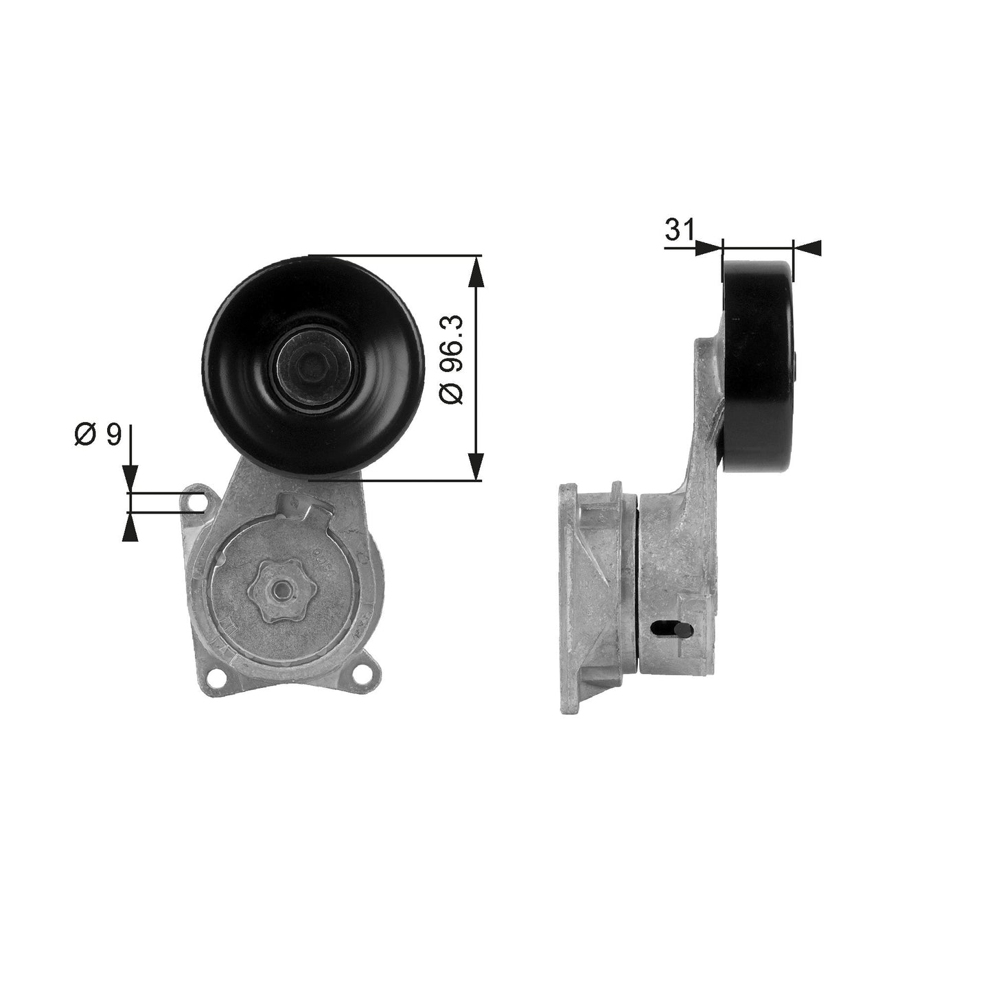 GATES GATT38170 V-Ribbed Belt Tensioner Pulley