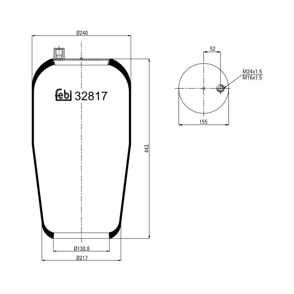 FEBI FE32817 Air Suspension Bellow