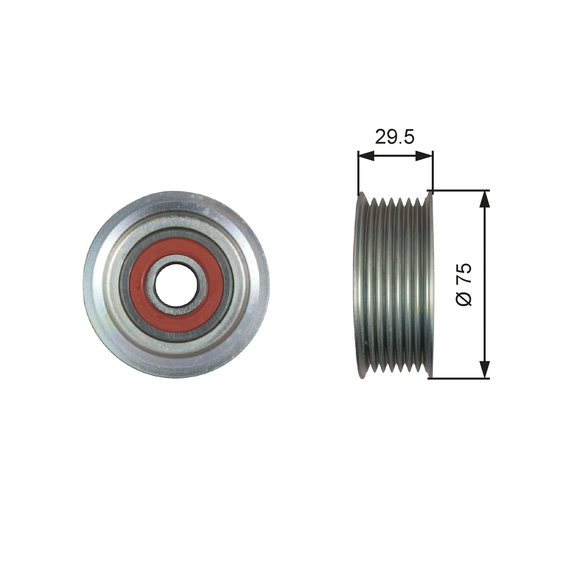 GATES GATT36447 V-Ribbed Belt Deflection/Guide Pulley