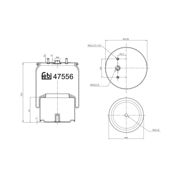 FEBI FE47556 Air Suspension Bellow