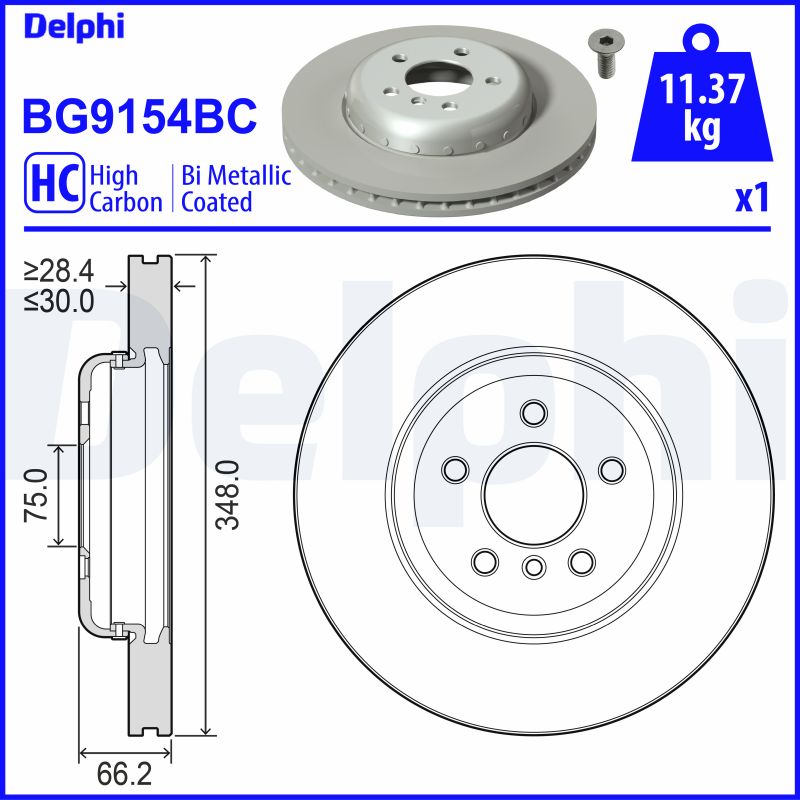 DELPHI BG9154BC Brake Disc