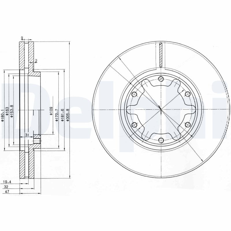 DELPHI BG3817 Brake Disc .