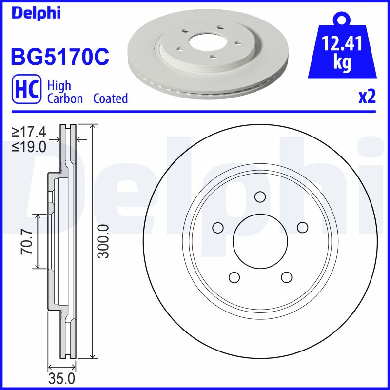 DELPHI BG5170C Brake Disc