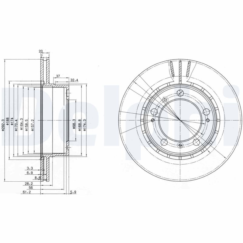 DELPHI BG3410 Brake Disc .