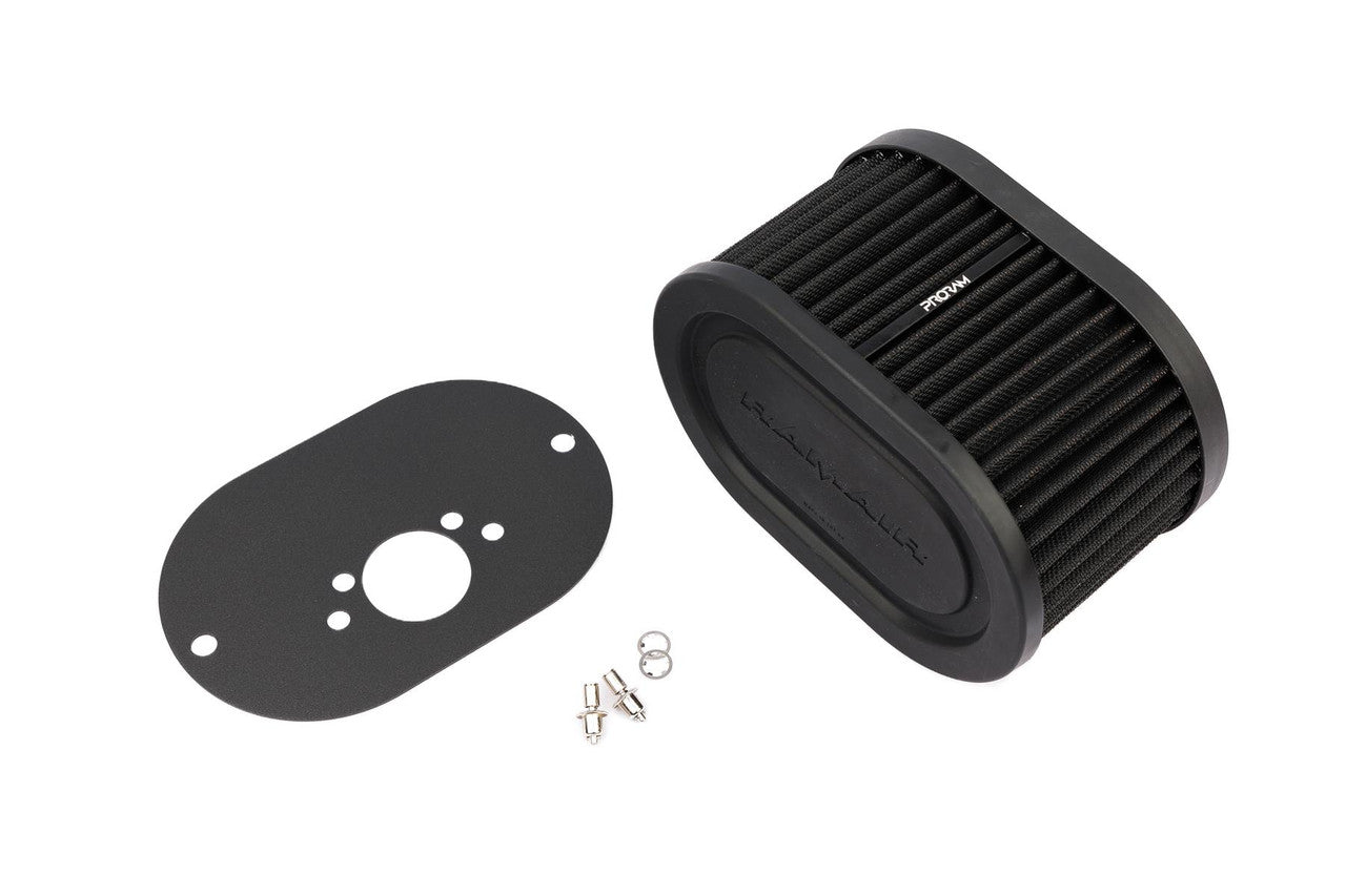 Ramair Pleated Carburettor Intake Air Filter Baseplate to fit SU HS6 Mini Offset 100mm
