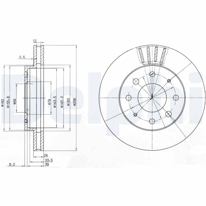 DELPHI BG3401 Brake Disc .