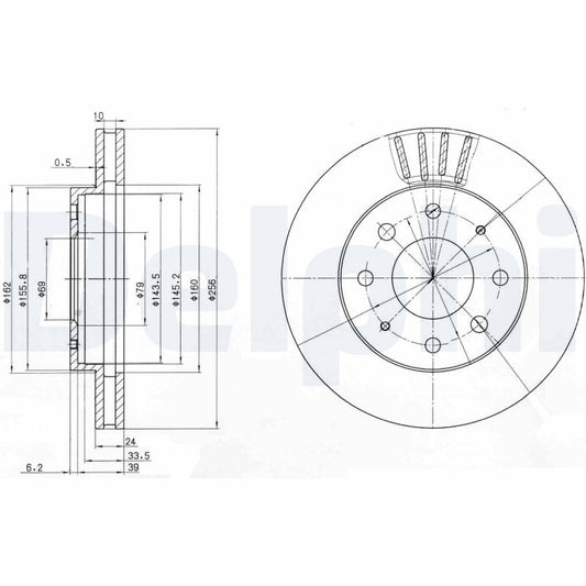 DELPHI BG3401 Brake Disc .