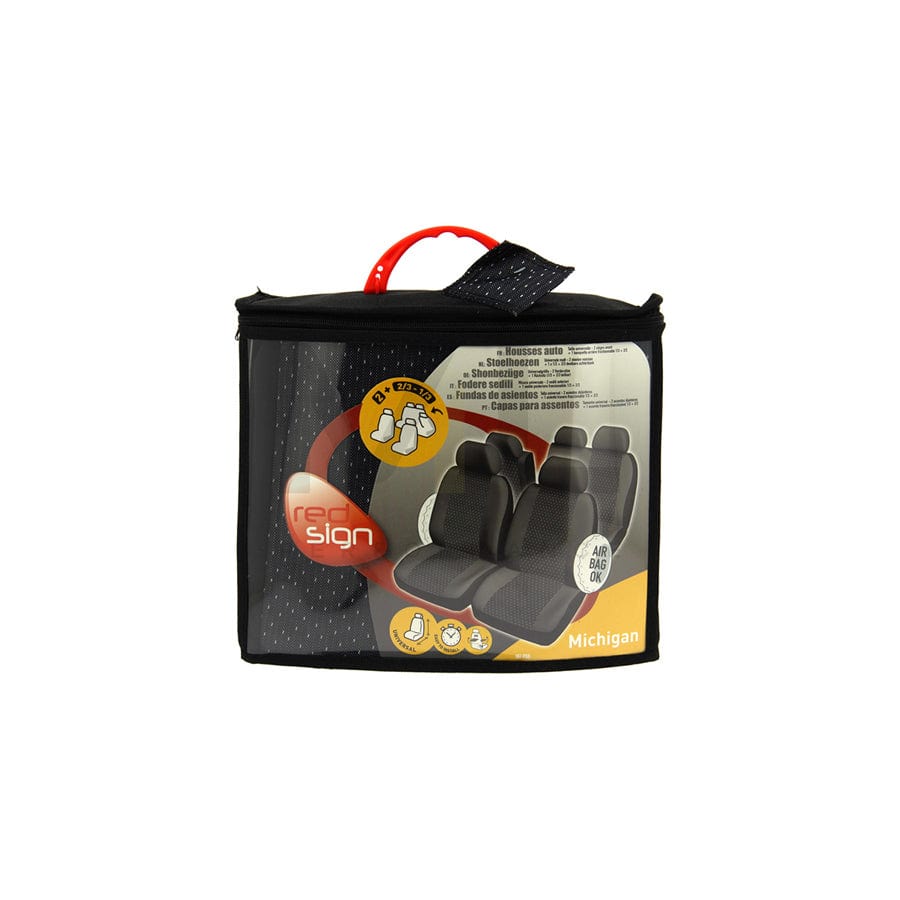 RED SIGN 167855 Car seat cover Black, Polyester, Front and Rear