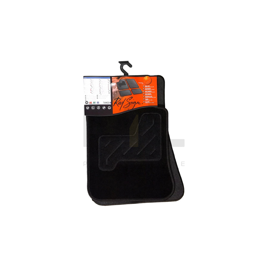 RED SIGN Universal fit 165158 Floor mat set Textile, Front and Rear, Quantity: 4, Black