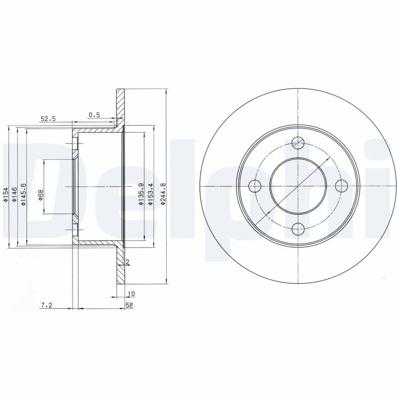 DELPHI BG2747 Brake Disc .