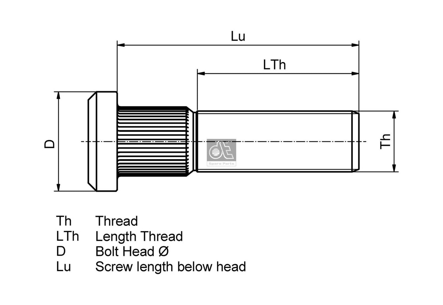 DT A/C 10.30005 Wheel Bolt