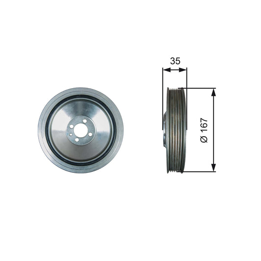 GATES GATTVD1135 Crankshaft Belt Pulley