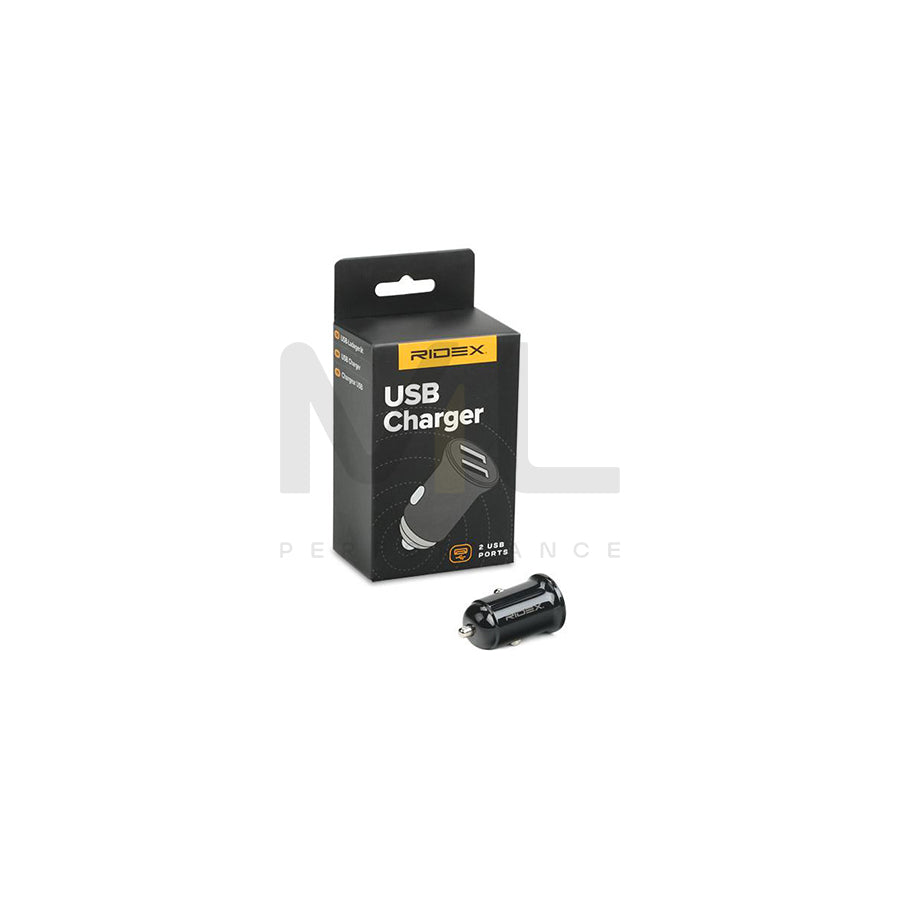 RIDEX 100026A0002 In-car charger 12, 24V, Number of inlets/outlets: 2 USB, Black